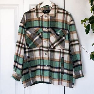 Zara Plaid Fleece Jacket/Overshirt- Size S